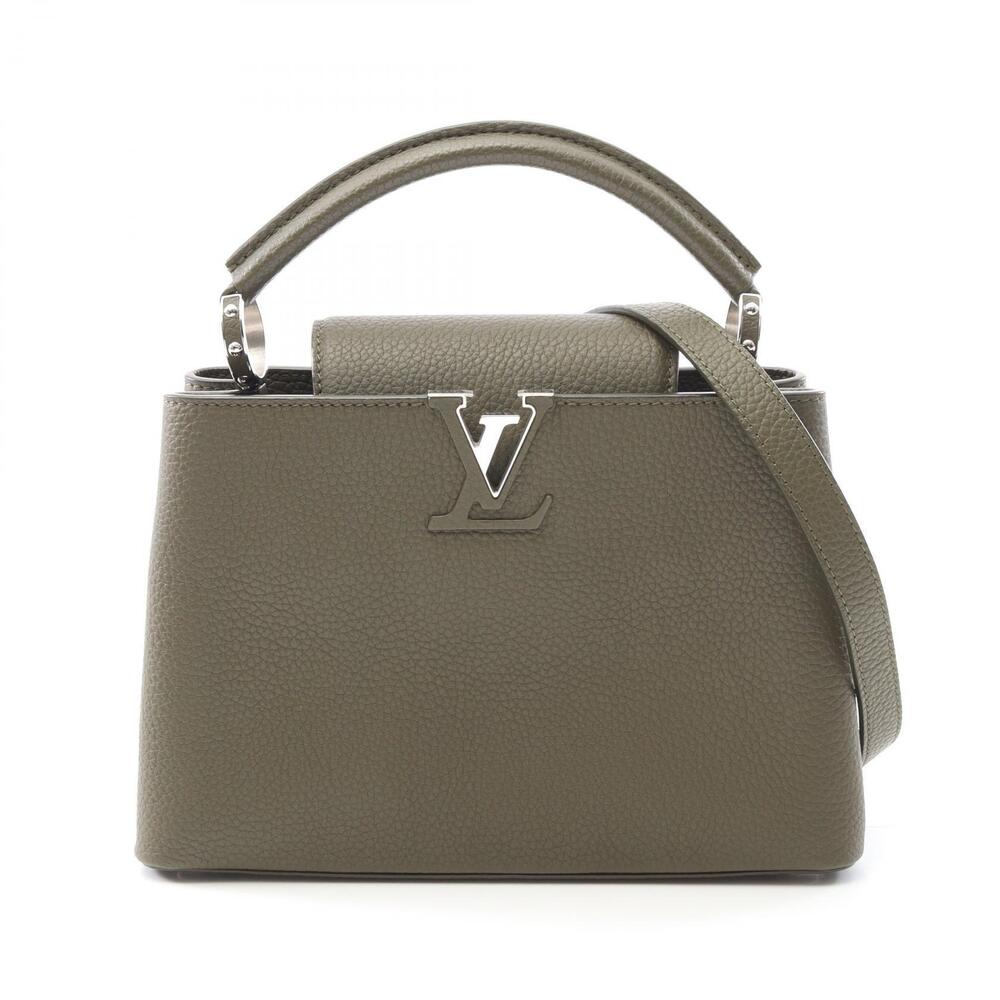 Louis Vuitton Capucines Top Handle Bag Taurillon Leather Khaki Green